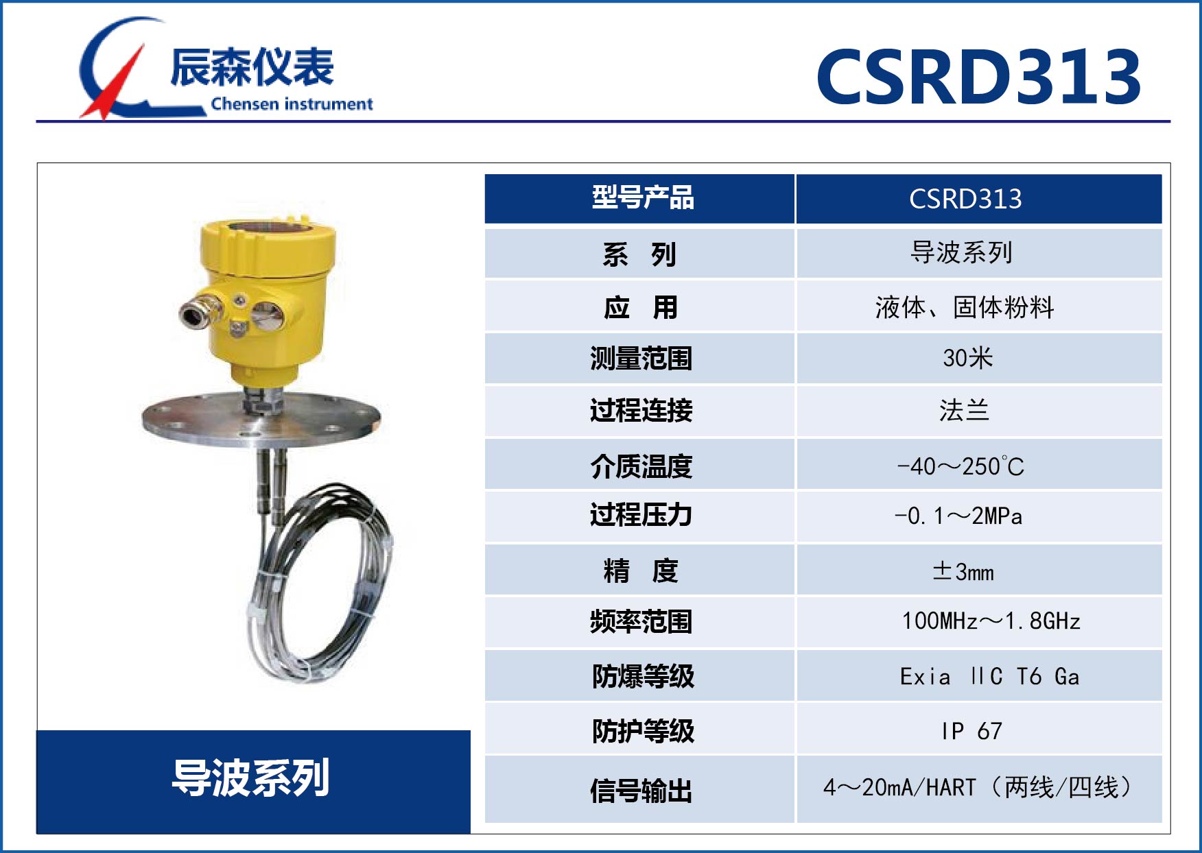 大連導(dǎo)波雷達(dá)物位計CSRD313